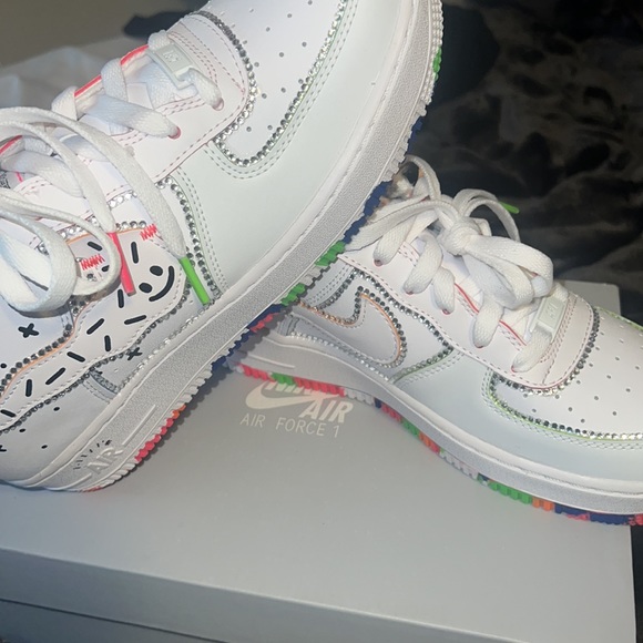 CUSTOMโจ ๐๐๐งก๐colorful Air Force 1โs Sz 7Y ๐๐๐งก๐๐๐งก๐๐ โDrawingโ ๐๐งก๐๐ - Picture 7 of 7